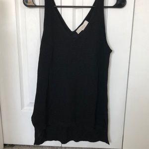 loft black knit v neck tank